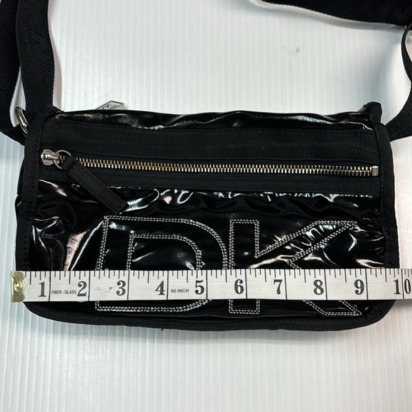 DKNY Black Premium Durable Glossy Nylon Crossbody Bag - Picture 8 of 10